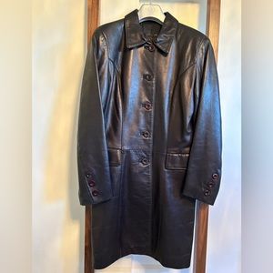 Oscar Leopold black leather jacket - women’s small